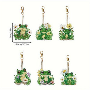 Porte-Clés Diamond Painting 5D Grenouilles 6 Pièces