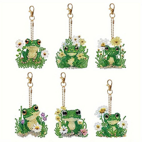 Porte-Clés Diamond Painting 5D Grenouilles 6 Pièces