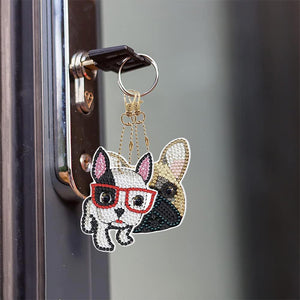 Porte-Clés Diamond Painting 5D avec Chiens 5 Pièces