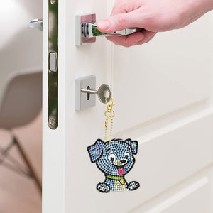 Porte-Clés Diamond Painting 5D Chiens 5 Pièces