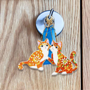 Porte-Clés Diamond Painting 5D Chats Ensemble de 5 Pièces