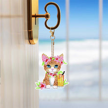 Charger l&#39;image dans la galerie, Porte-Clés Diamond Painting 5D avec Chats 5 Pièces
