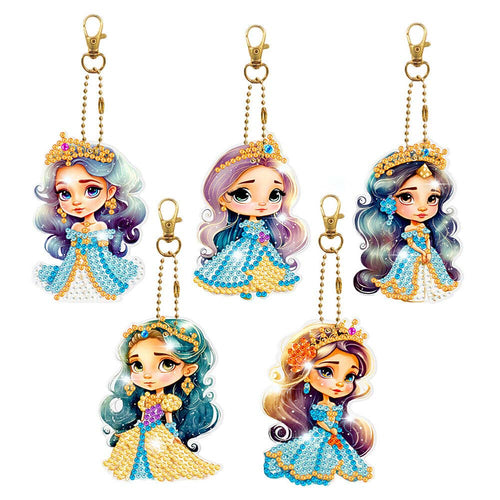 Porte-Clés Diamond Painting 5D Reine 5 Pièces