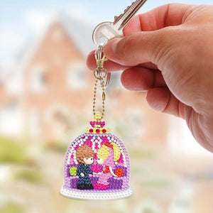 Porte-Clés Diamond Painting 5D Amour 6 Pièces