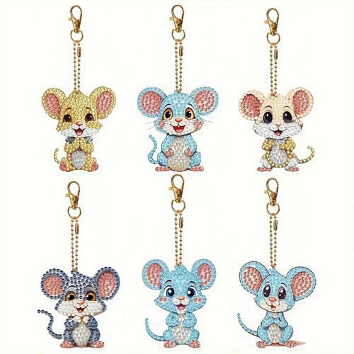 Diamond Painting 5D Souris 6 Pièces