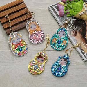 Porte-Clés Diamond Painting 5D avec Matryoshka