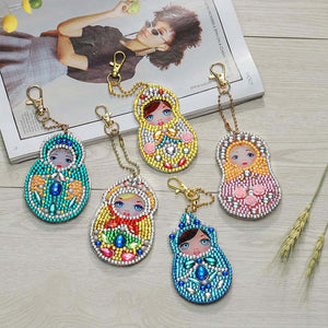 Porte-Clés Diamond Painting 5D avec Matryoshka