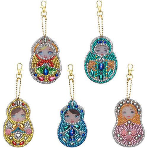 Porte-Clés Diamond Painting 5D avec Matryoshka