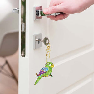 Porte-Clés Diamond Painting 5D Perroquets 5 Pièces