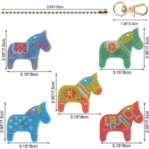 Porte-Clés Diamond Painting 5D Chevaux