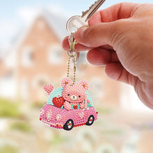 Charger l&#39;image dans la galerie, Porte-Clés Diamond Painting 5D Voiture Rose 6 Pièces