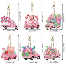 Charger l&#39;image dans la galerie, Porte-Clés Diamond Painting 5D Voiture Rose 6 Pièces