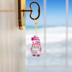 Porte-Clés Diamond Painting 5D Gnome Rose