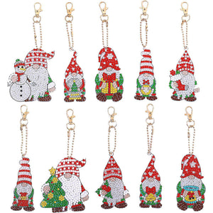 Porte-Clés Diamond Painting 5D Elfes Rouges 10 Pièces