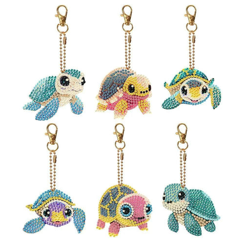 Pendentif Tortue Diamond Painting 6 Pièces