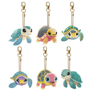 Pendentif Tortue Diamond Painting 6 Pièces