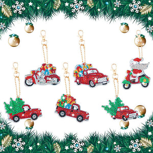 Porte-Clés Diamond Painting 5D Noël 6 Pièces