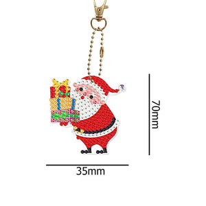 Porte-Clés Diamond Painting 5D Noël 8 Pièces