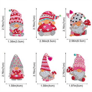 Porte-Clés Diamond Painting 5D Gnome avec Champignons