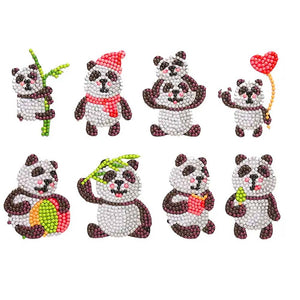 Ensemble d'Autocollants Diamond Painting avec Pandas