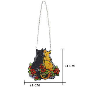 Suspension de Porte Diamond Painting 5D 2 Chats