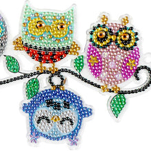 Charger l&#39;image dans la galerie, Suspension de Porte Diamond Painting 5D avec 6 Hiboux