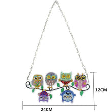 Charger l&#39;image dans la galerie, Suspension de Porte Diamond Painting 5D avec 6 Hiboux