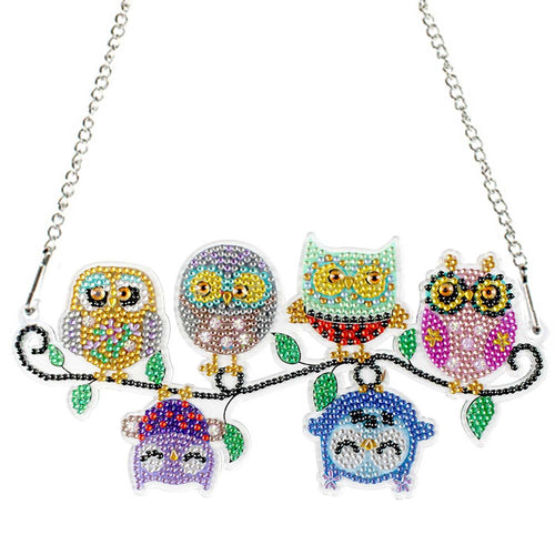 Suspension de Porte Diamond Painting 5D avec 6 Hiboux