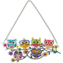 Charger l&#39;image dans la galerie, Suspension de Porte Diamond Painting 5D 6 Hiboux