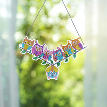 Charger l&#39;image dans la galerie, Suspension de Porte Diamond Painting 5D 7 Hiboux