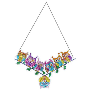 Suspension de Porte Diamond Painting 5D 7 Hiboux
