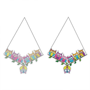 Suspension de Porte Diamond Painting 5D 7 Hiboux