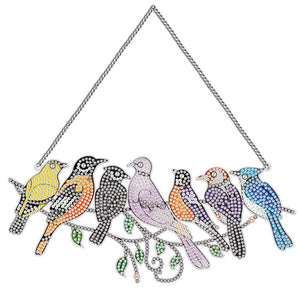 Suspension de Porte Diamond Painting 5D 7 Oiseaux