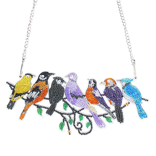 Suspension de Porte Diamond Painting 5D 7 Oiseaux