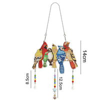 Charger l&#39;image dans la galerie, Suspension de Porte Diamond Painting 5D avec 7 Oiseaux