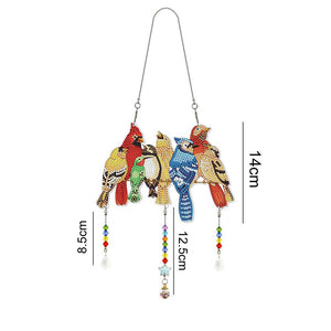 Suspension de Porte Diamond Painting 5D avec 7 Oiseaux