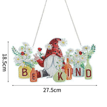 Charger l&#39;image dans la galerie, Suspension de Porte Diamond Painting 5D Gnome Soyez Gentil