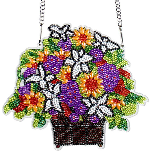 Suspension de Porte Diamond Painting 5D avec Pot de Fleurs