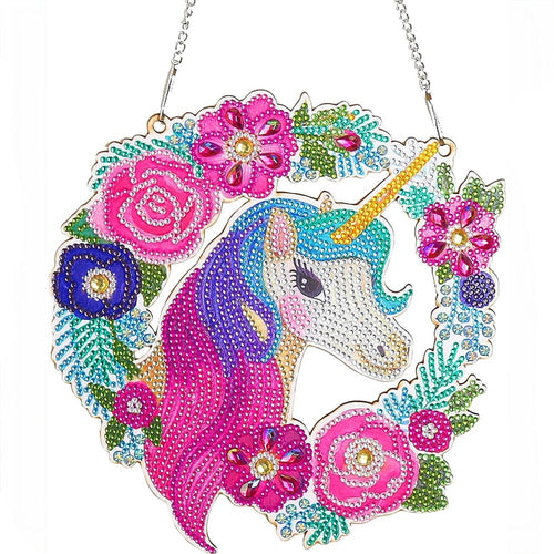 Suspension de Porte Diamond Painting 5D Licorne