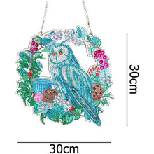 Charger l&#39;image dans la galerie, Suspension de Porte Diamond Painting 5D Hibou avec Fleurs