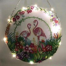 Charger l&#39;image dans la galerie, Suspension de Porte Diamond Painting 5D Flamants avec LED et Pendentif