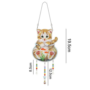 Suspension de Voiture Diamond Painting Chat dans un Aquarium