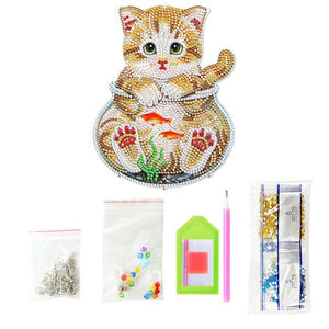 Suspension de Voiture Diamond Painting Chat dans un Aquarium