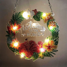 Charger l&#39;image dans la galerie, Suspension de Porte Diamond Painting 5D avec Couronne avec LED et Pendentif