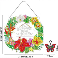 Charger l&#39;image dans la galerie, Suspension de Porte Diamond Painting 5D avec Couronne avec LED et Pendentif