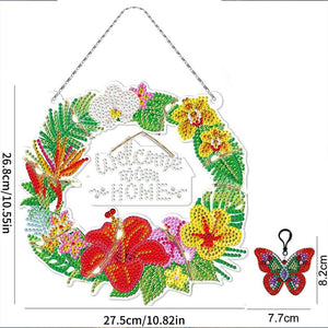 Suspension de Porte Diamond Painting 5D avec Couronne avec LED et Pendentif