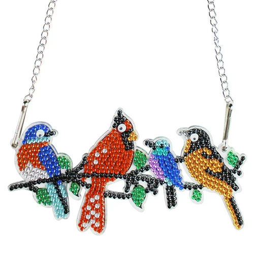 Suspension de Porte Diamond Painting 5D Quatre Oiseaux