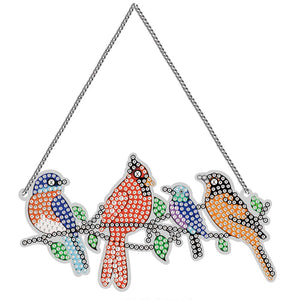 Suspension de Porte Diamond Painting 5D Quatre Oiseaux
