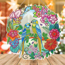 Charger l&#39;image dans la galerie, Suspension de Porte Diamond Painting 5D Oiseaux avec LED et Pendentif