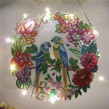 Charger l&#39;image dans la galerie, Suspension de Porte Diamond Painting 5D Oiseaux avec LED et Pendentif